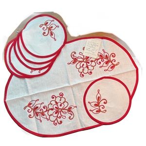 Russian Linen Set - Centerpiece & 6 Napkins